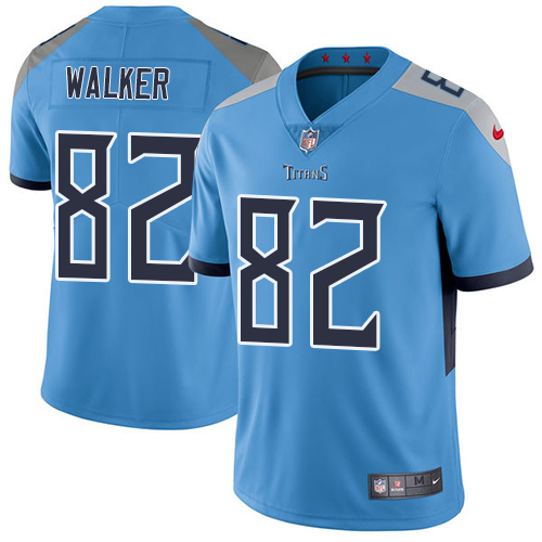 Nike Titans #82 Delanie Walker Light Blue Team Color Men's Stitched NFL Vapor Untouchable Limited Jersey